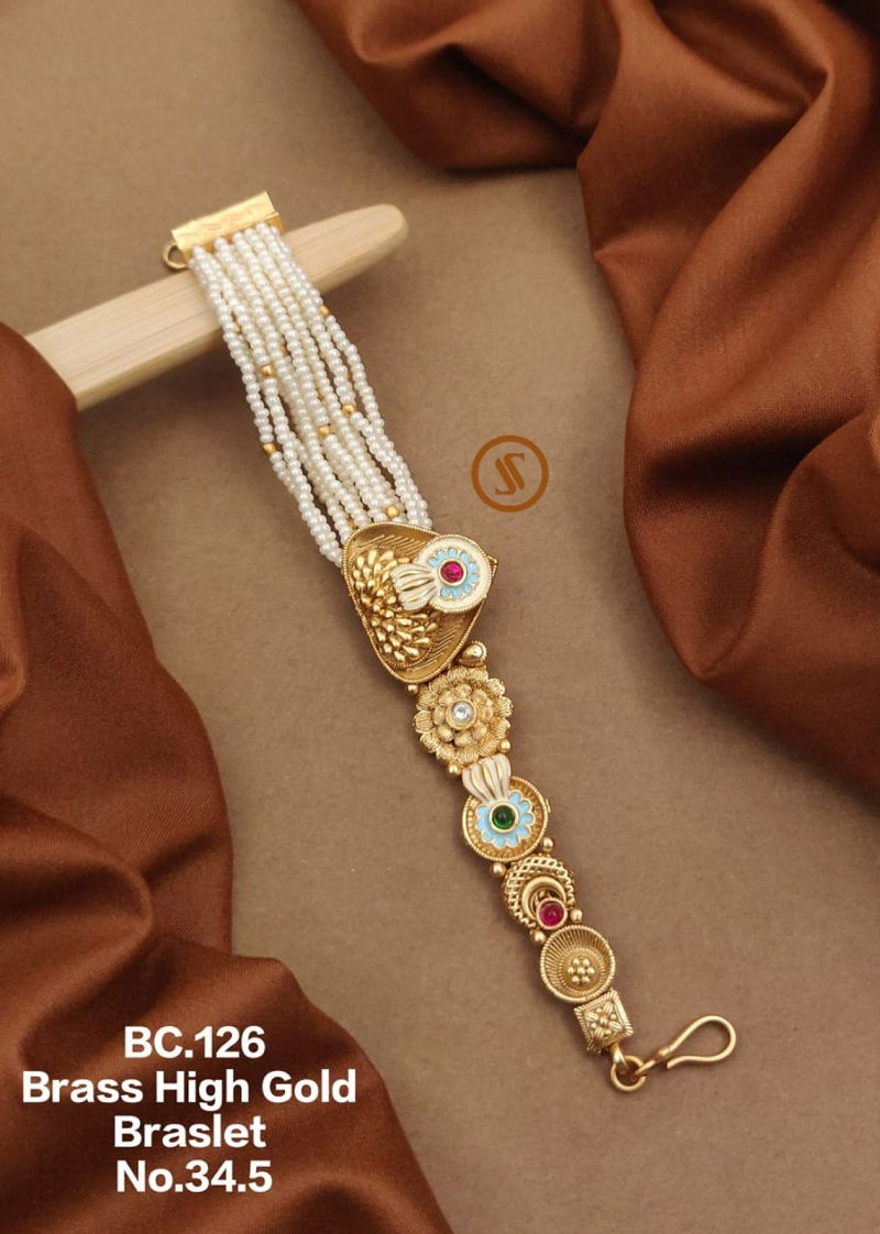 BC11 Brass High Gold Plated Mina Colour Bracelets Wholesale Shop In Surat
